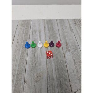 1998 Clue Mysteries Board Game Replacement Movers Tokens Pieces Set of 6 W Dice
